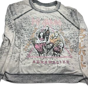 Def‎ Leppard Adrenalize Acid Wash Long Sleeve Sweatshirt - Size Large